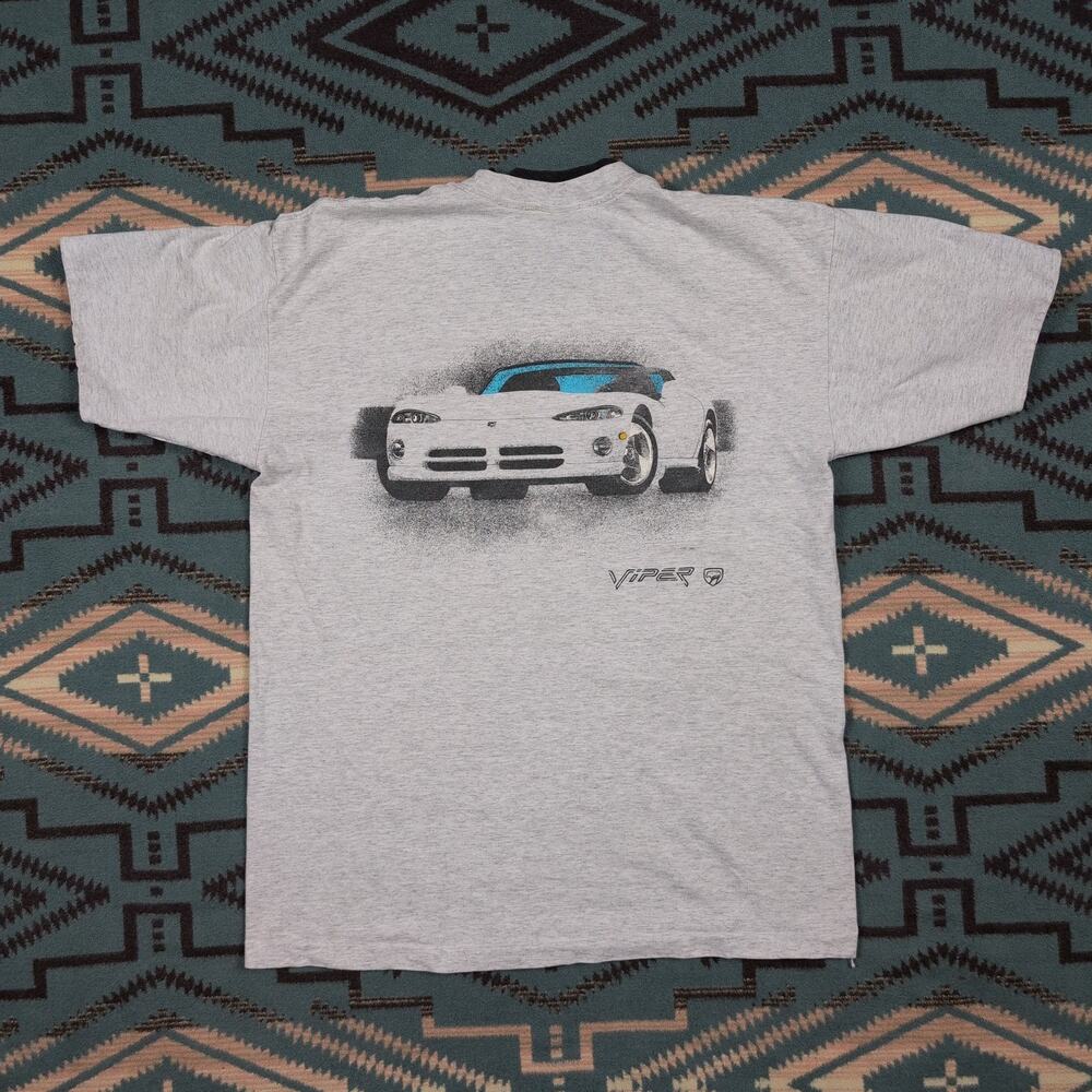Vintage 90s Dodge Viper T-Shirt Signal Sport Made in USA Gray L Single Stitch
